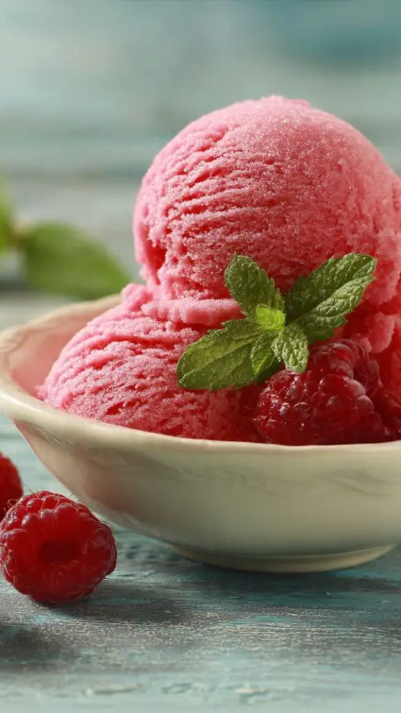Raspberry Mint Sorbet