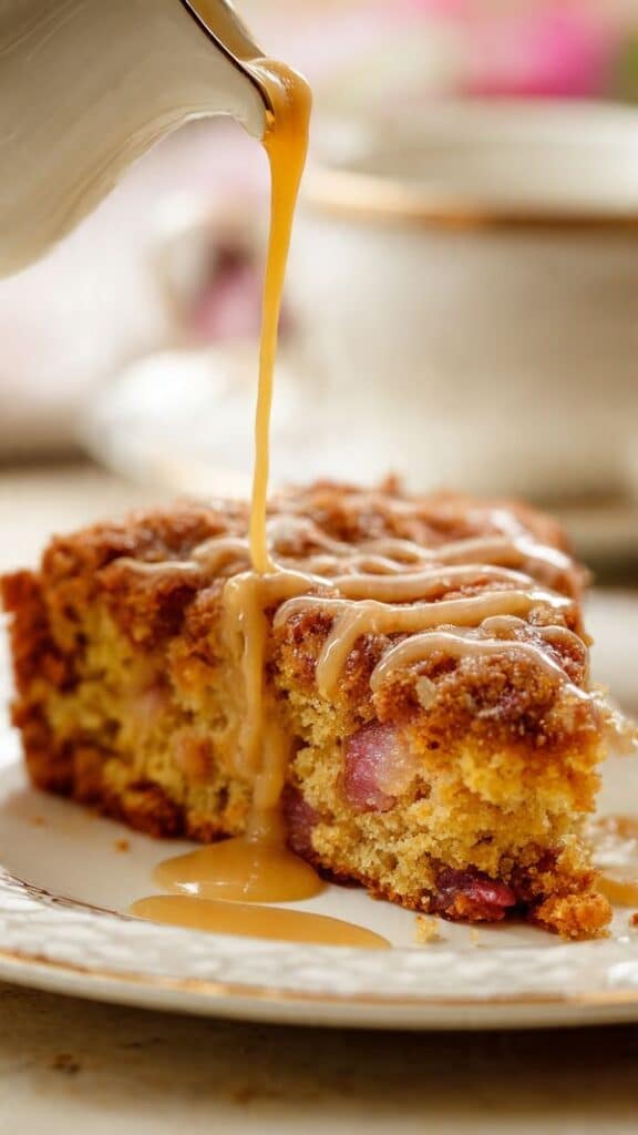 Rhubarb Cake With Butter Sauce