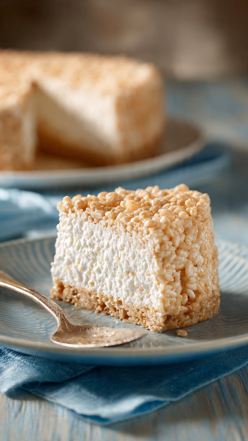 Rice Krispy Treat No-Bake Cheesecake