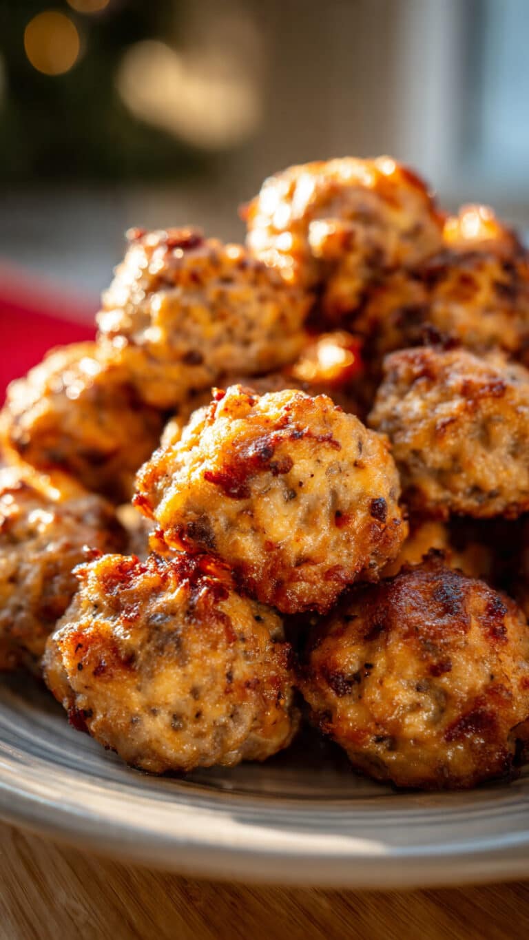 Cheesy Rotel Sausage Balls