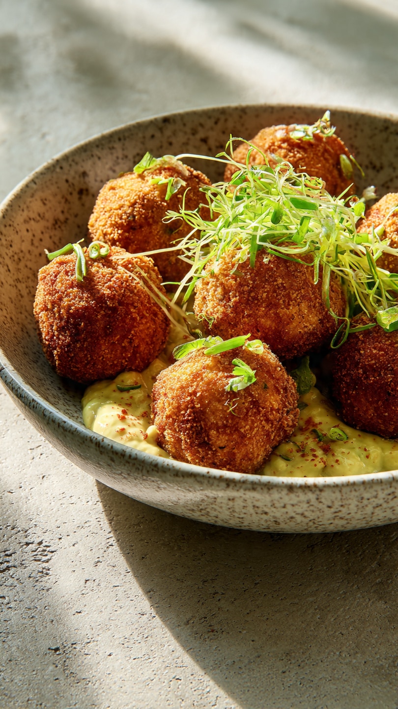 Salmon Balls With Creamy Avocado Sauce