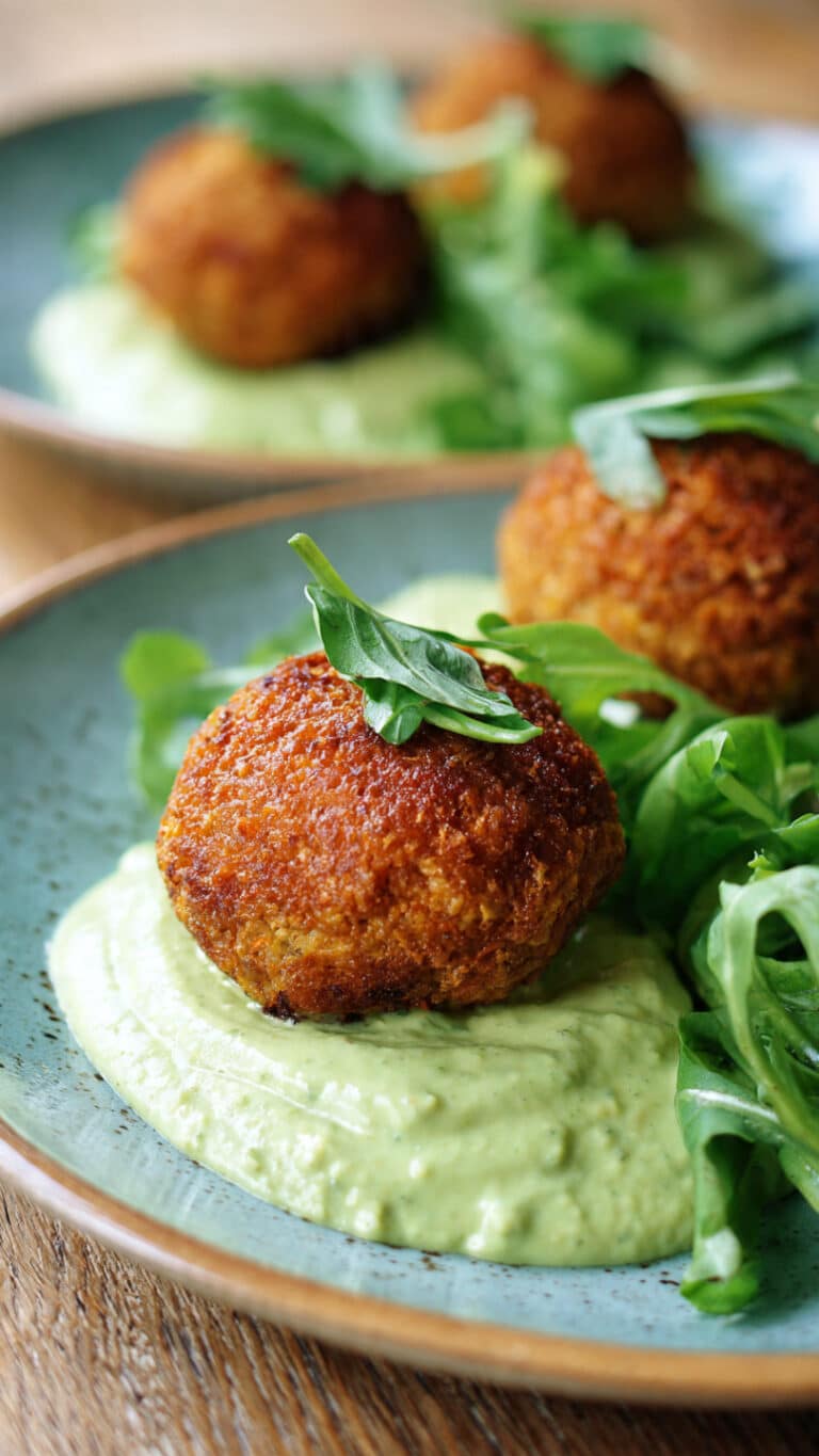Salmon Balls With Creamy Avocado Sauce