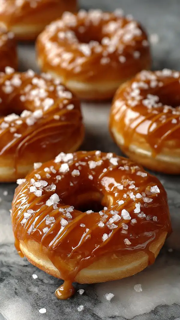 Salted Caramel Donuts With Glossy Caramel Glaze