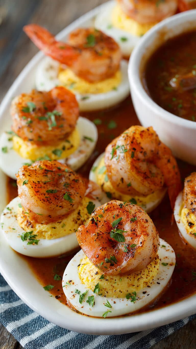 Seafood Boil Sauce Deviled Eggs