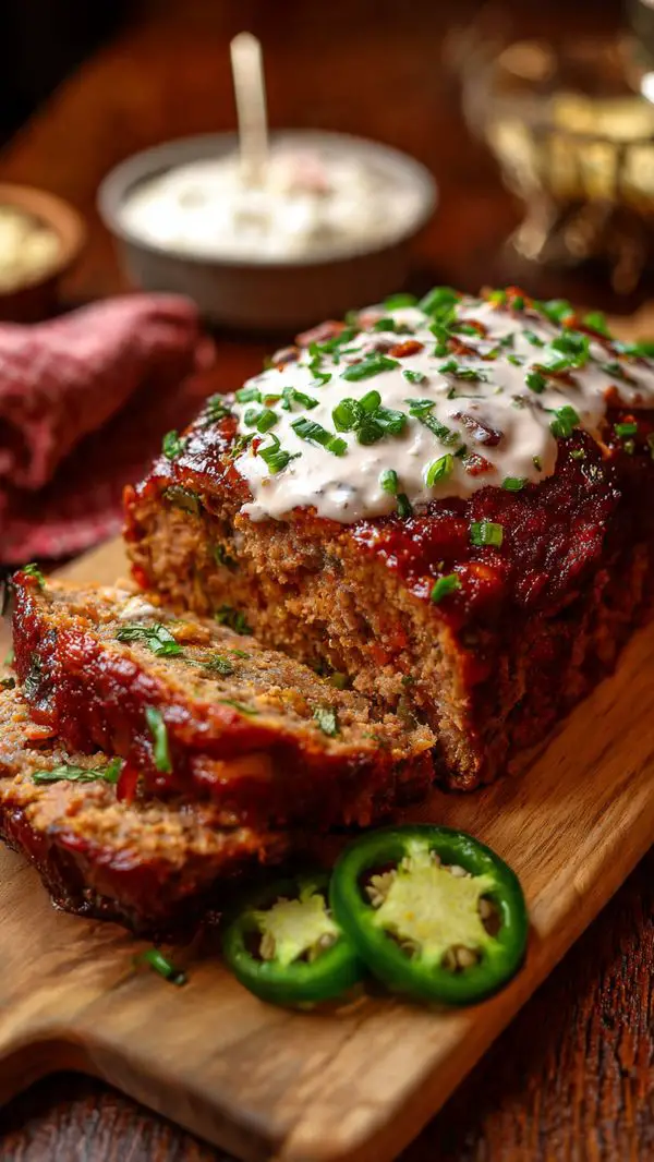 Smoky Jalapeño Popper Meatloaf With Ranch