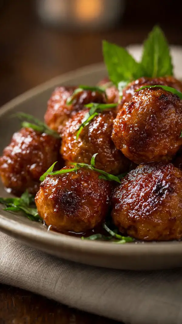 Smoky Peach Jalapeño Meatballs