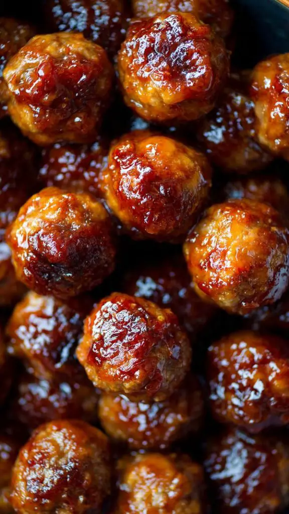 Spicy Peach-Glazed Meatballs