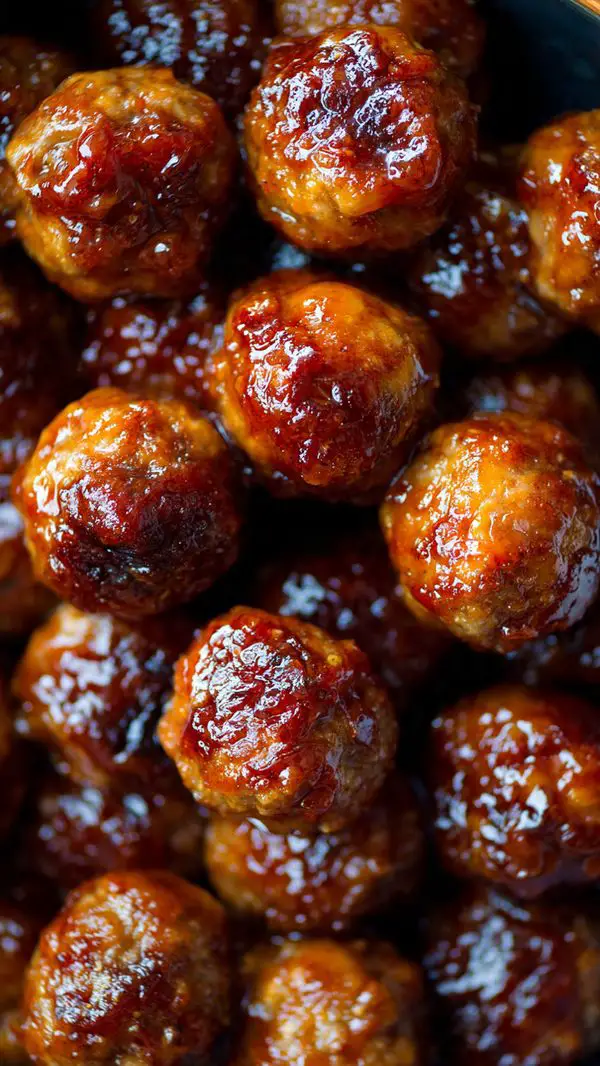 Spicy Peach-Glazed Meatballs