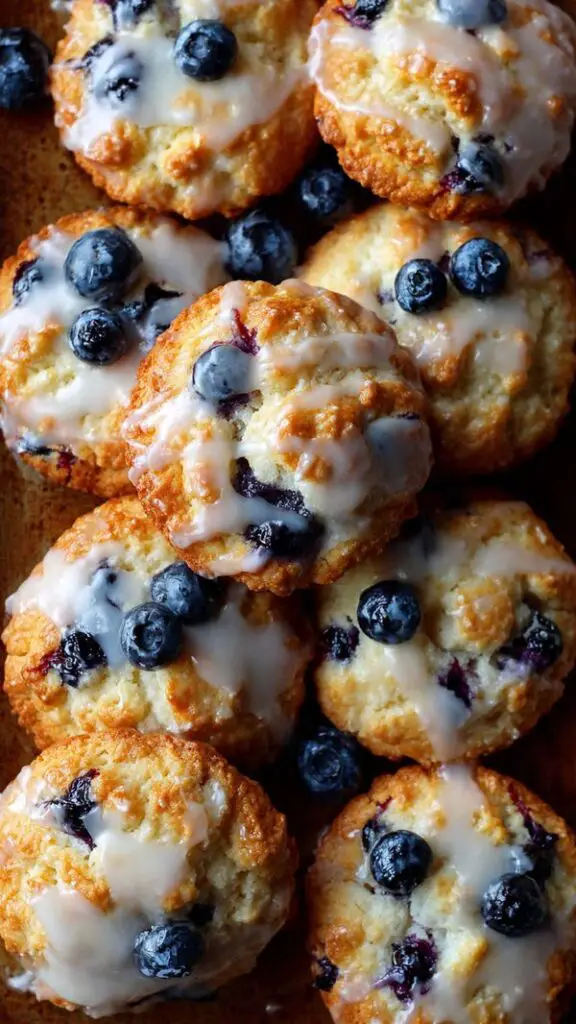 Sugar-Free Blueberry Butter Swim Biscuits With Lemon Glaze