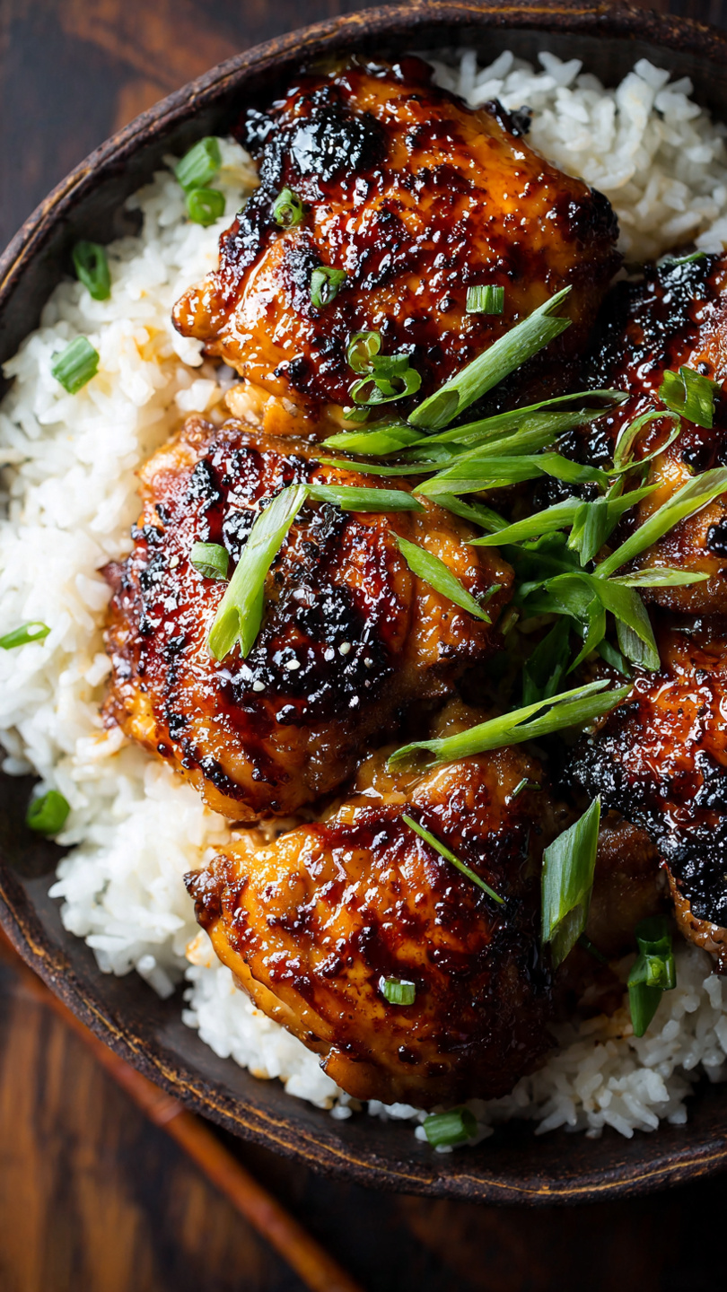 Sticky And Juicy Teriyaki Chicken Thighs With Garlic Butter Veggies