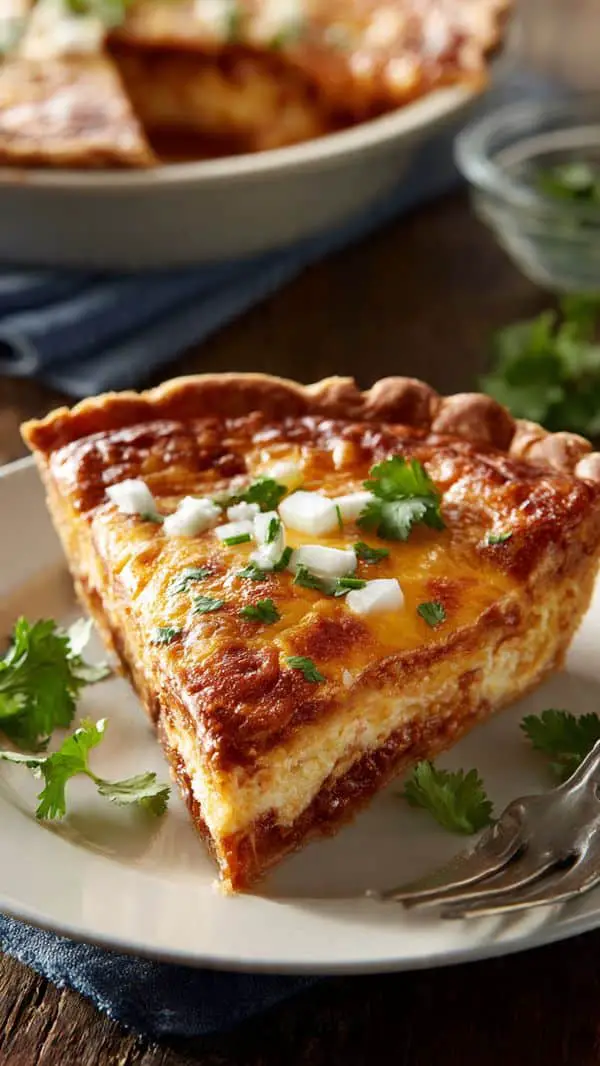 Three-Cheese Red Chile Enchilada Pie