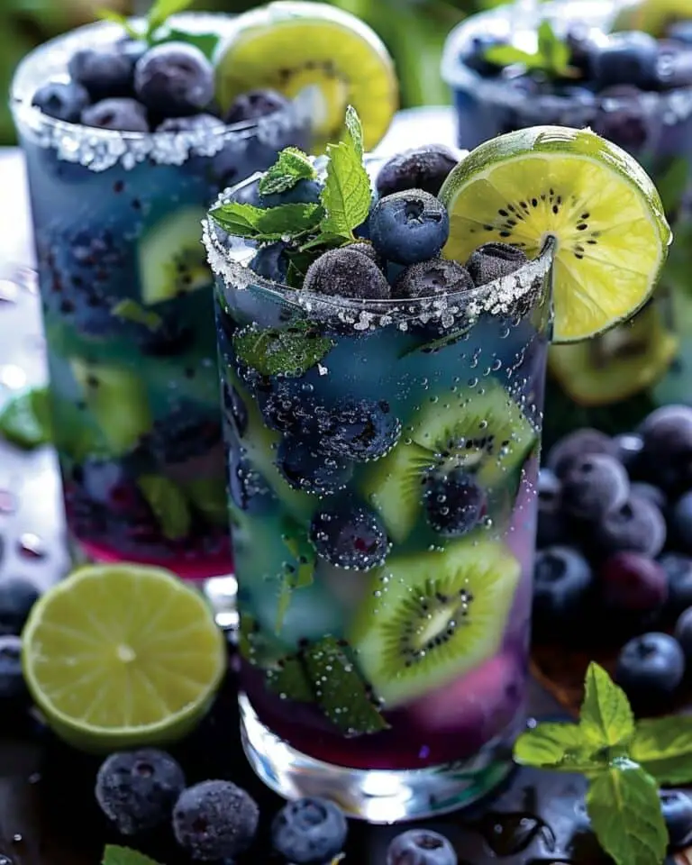 Kiwi Blueberry Mojito Cocktail