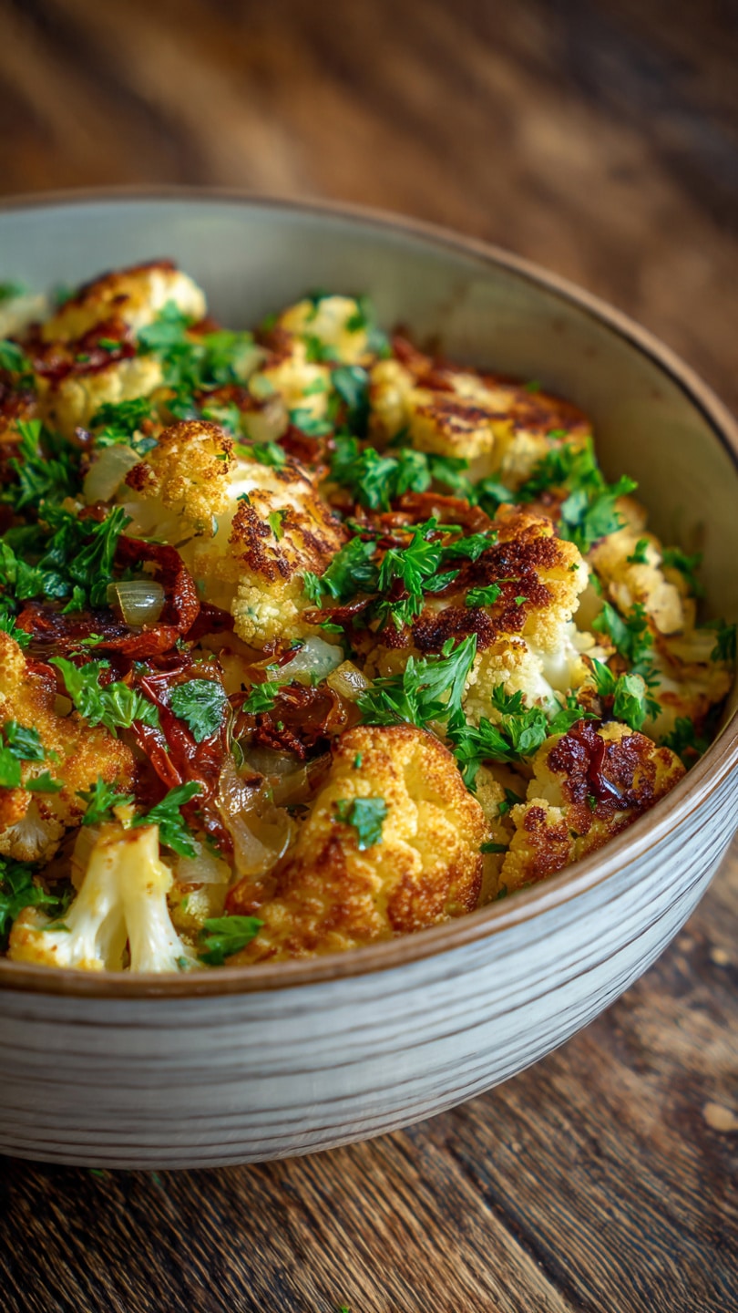 Roasted Cauliflower And Garlic Bowl