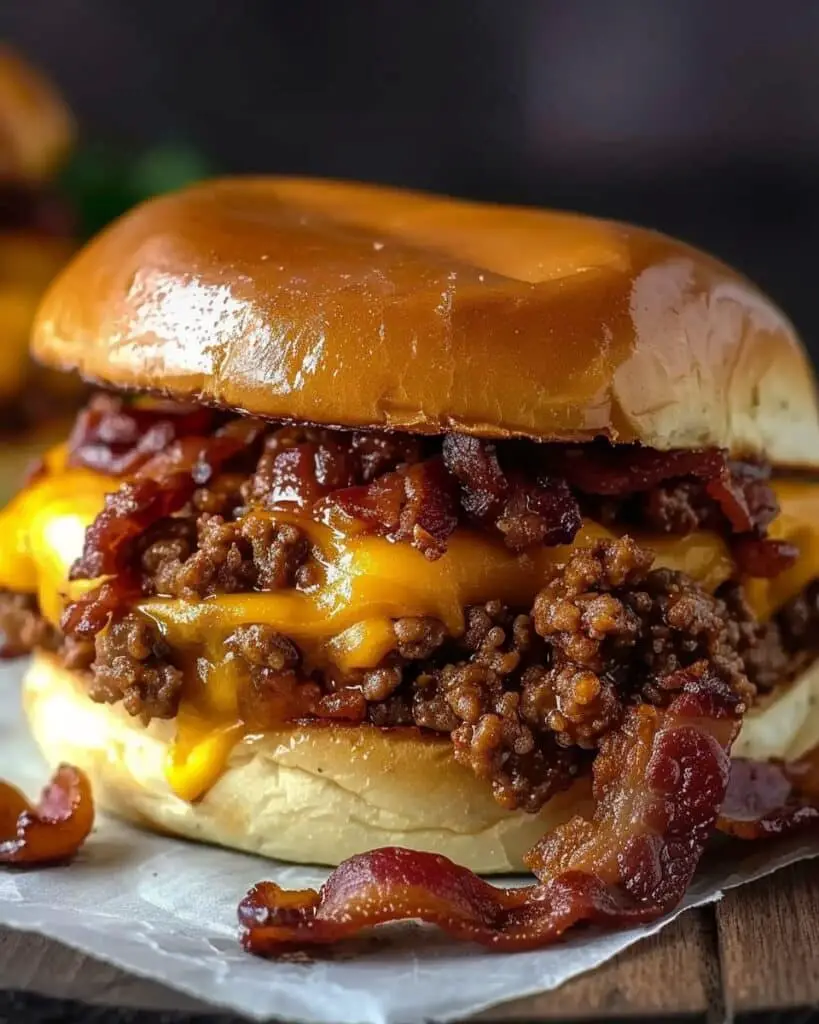 Double Bourbon Cheeseburger Sloppy Joe Melt