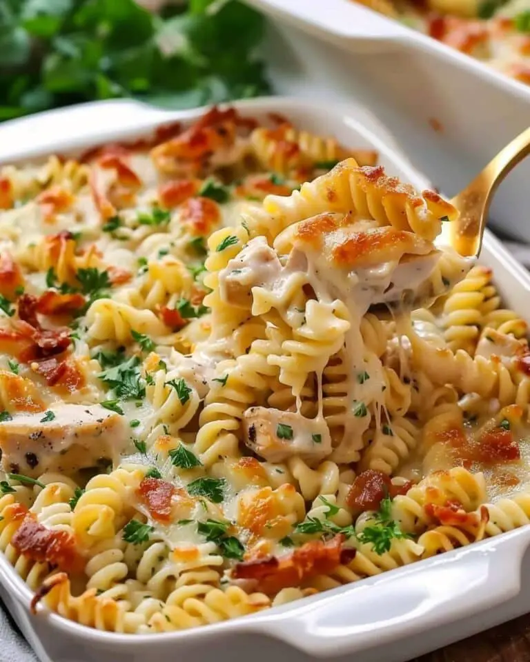 Cheesy Chicken Fusilli Casserole