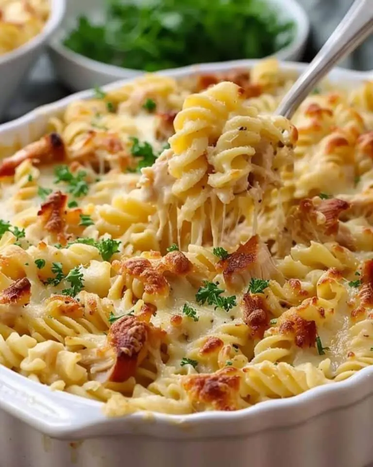 Cheesy Chicken Fusilli Casserole