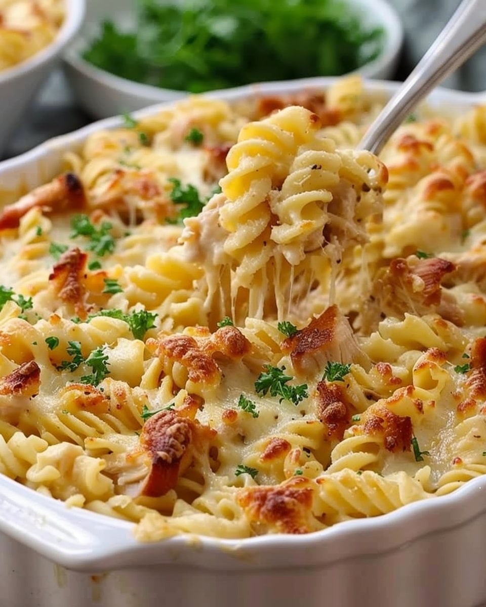 Cheesy Chicken Fusilli Casserole