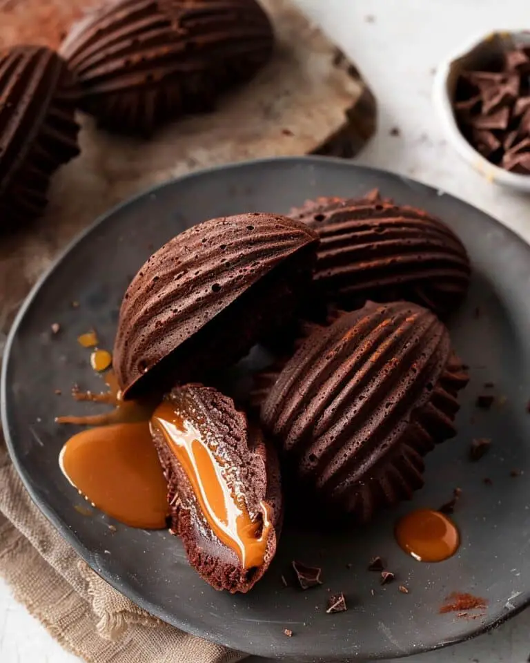 Chocolate Madeleines With Dulce De Leche