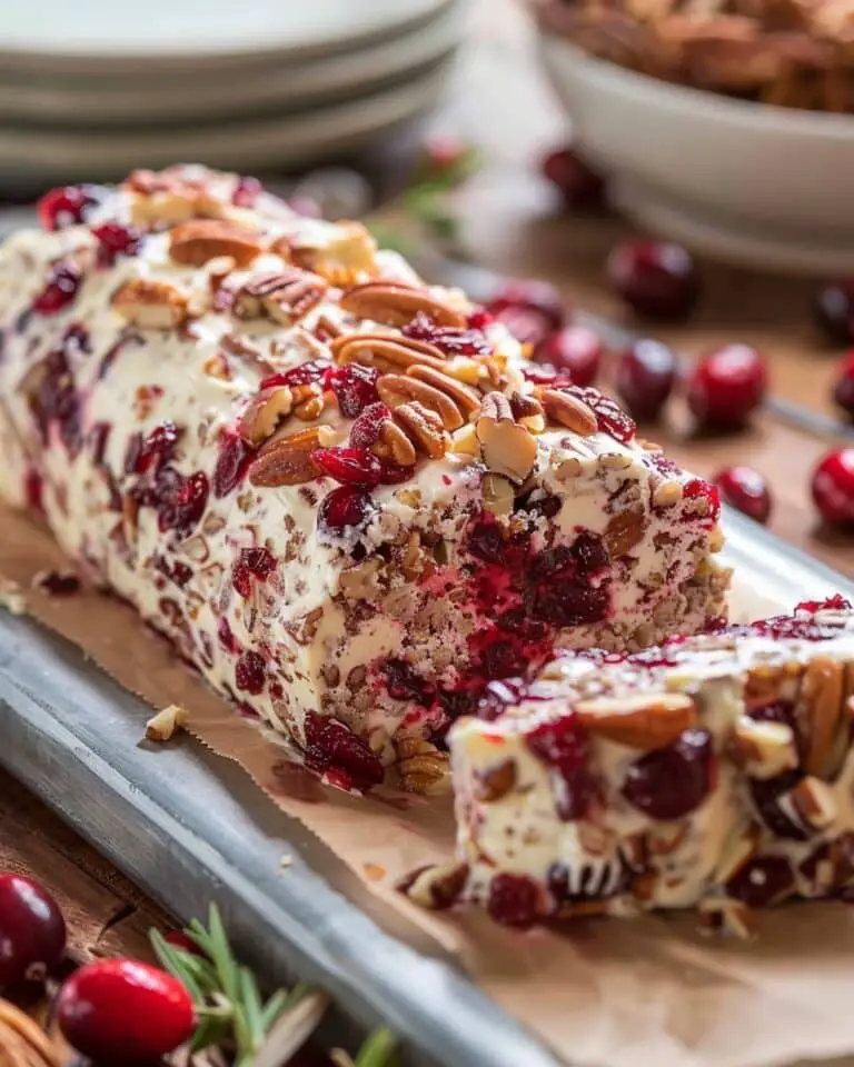 Cranberry Goat Cheese Log With Pecans