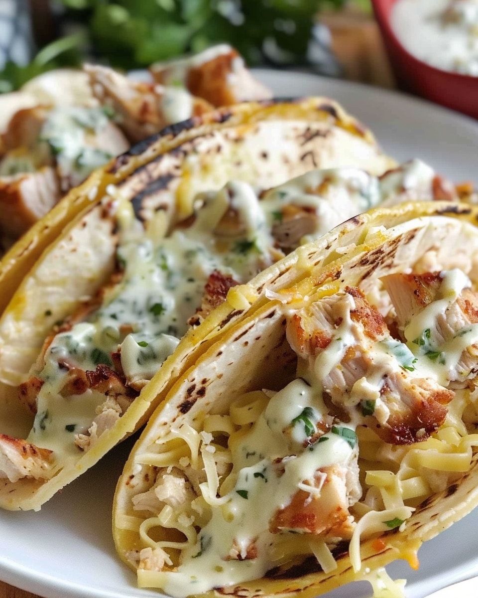 Creamy Chicken Alfredo Tacos