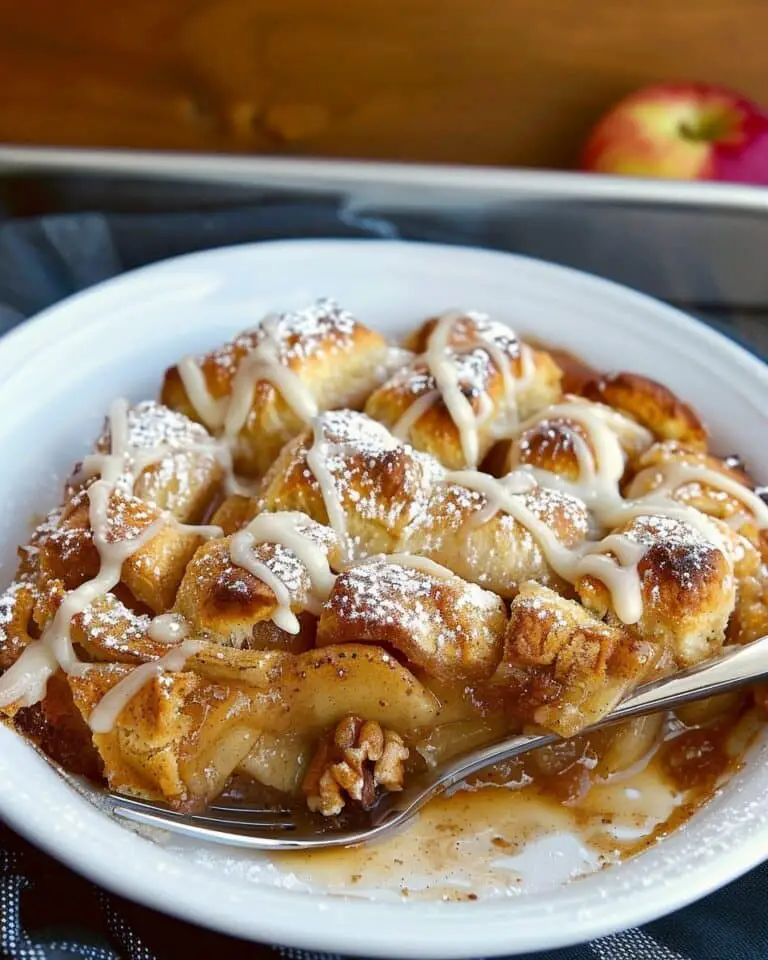 Easy 2-Ingredient Cinnamon Roll Apple Cobbler