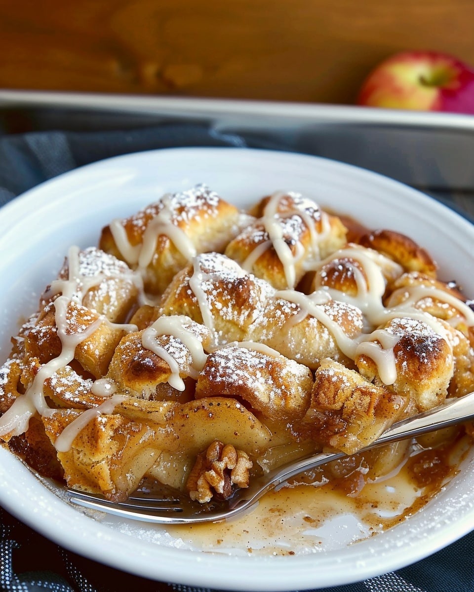 Easy 2-Ingredient Cinnamon Roll Apple Cobbler