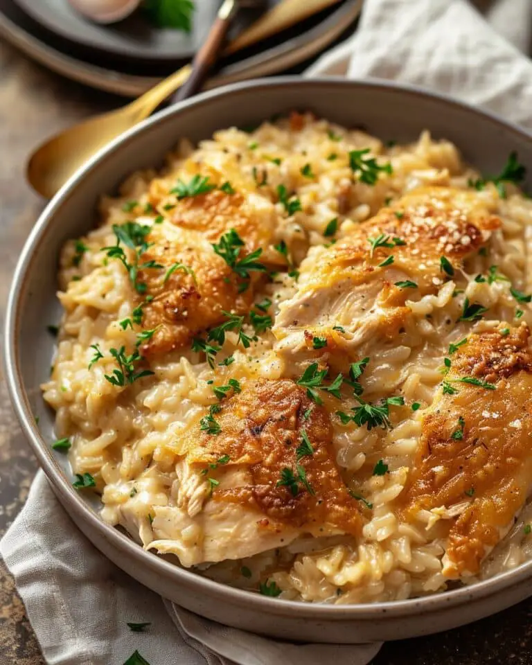 Easy Creamy Chicken & Rice Bake