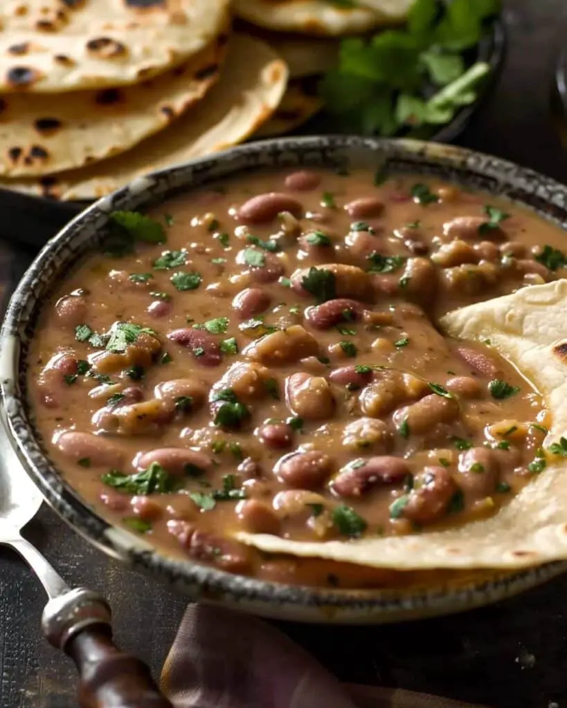 How to make Fresh Pot Of Creamy Beans With Warm Flour Tortillas
