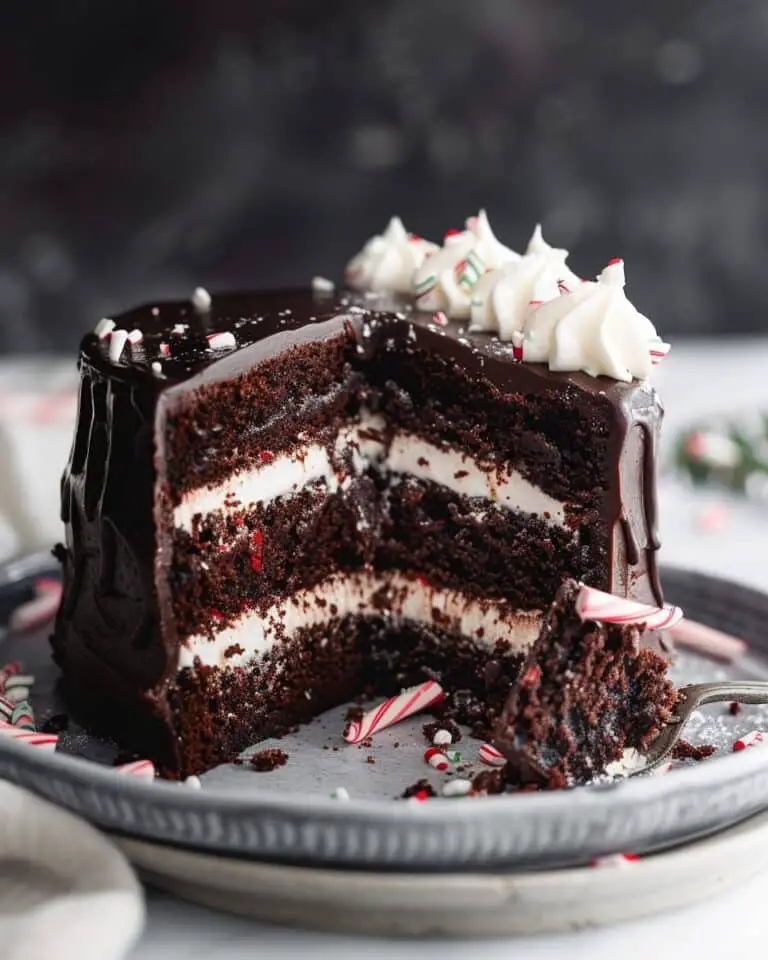 Fudgy Peppermint Chocolate Cake