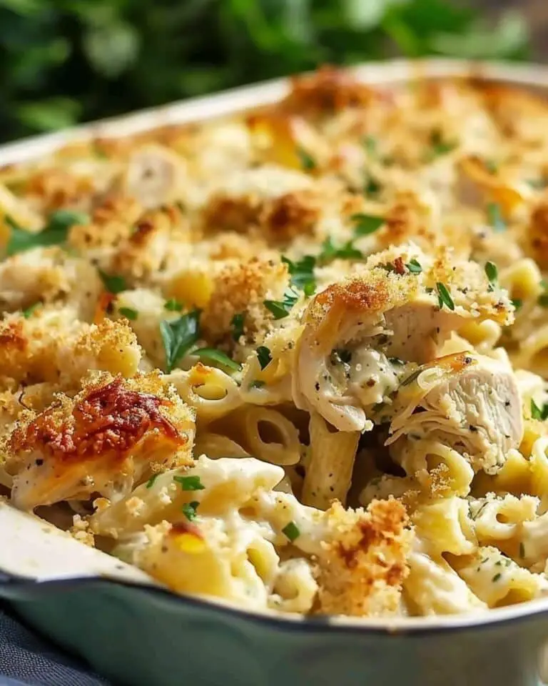 Garlic Parmesan Chicken Pasta Bake