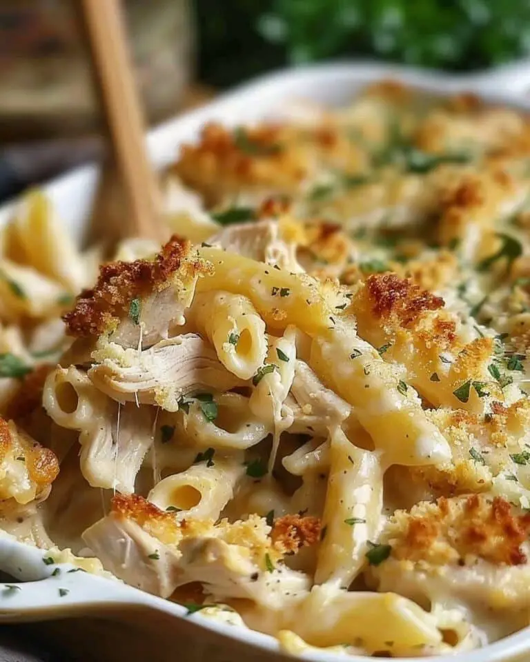 Garlic Parmesan Chicken Pasta Bake