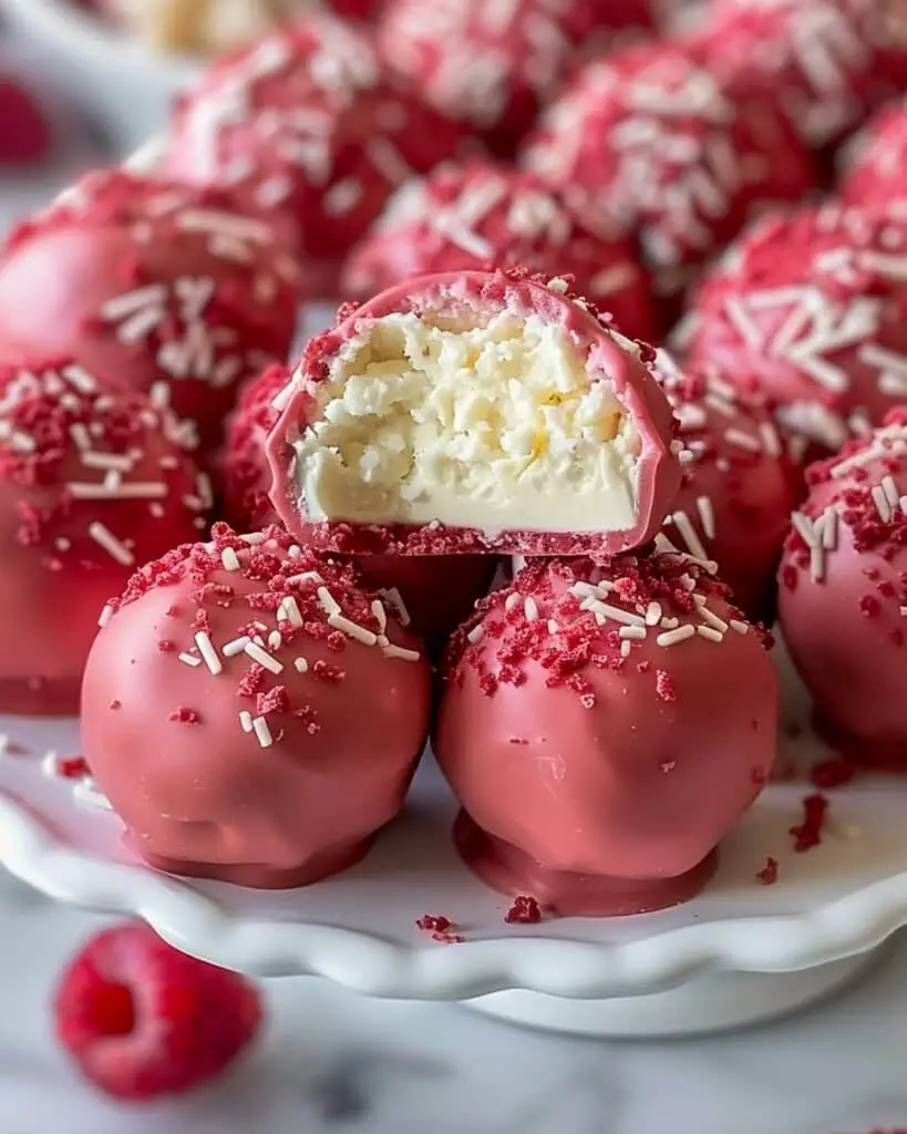 Irresistibly Best Strawberry Velvet Cheesecake Truffles