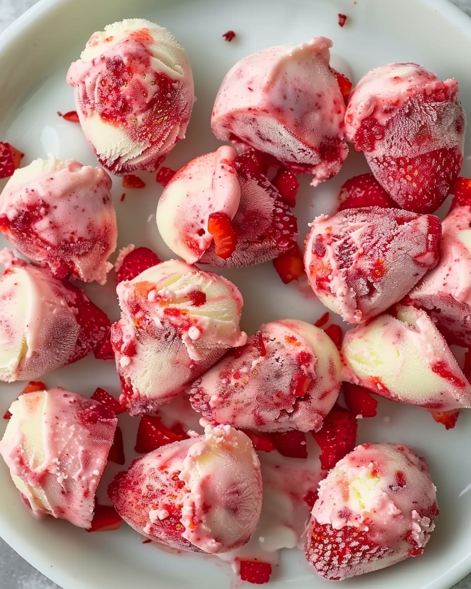 Lemon-Strawberry Frozen Yogurt Bites