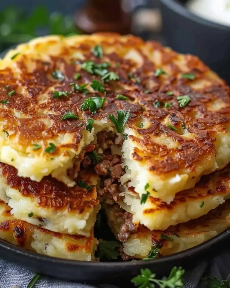 Mashed Potato Pancakes With Meat Filling
