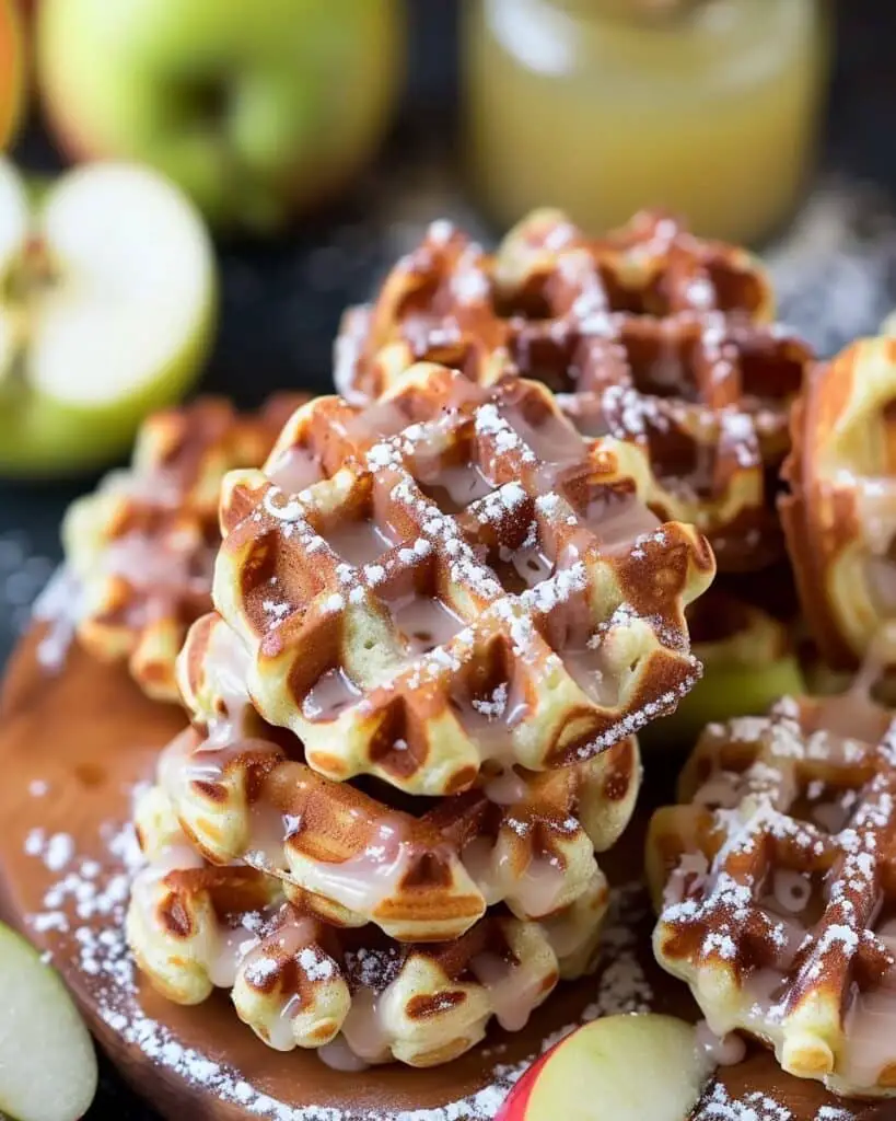 Mini Apple Fritter Waffle Donuts