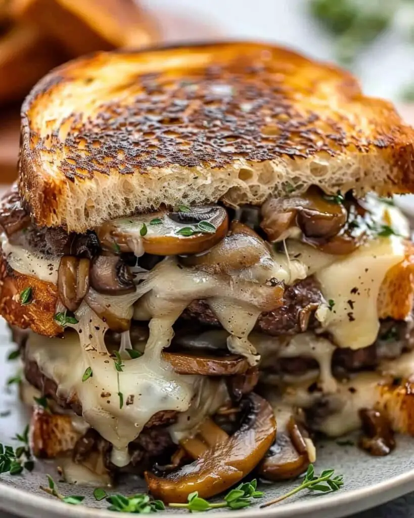 Mushroom Swiss Patty Melt