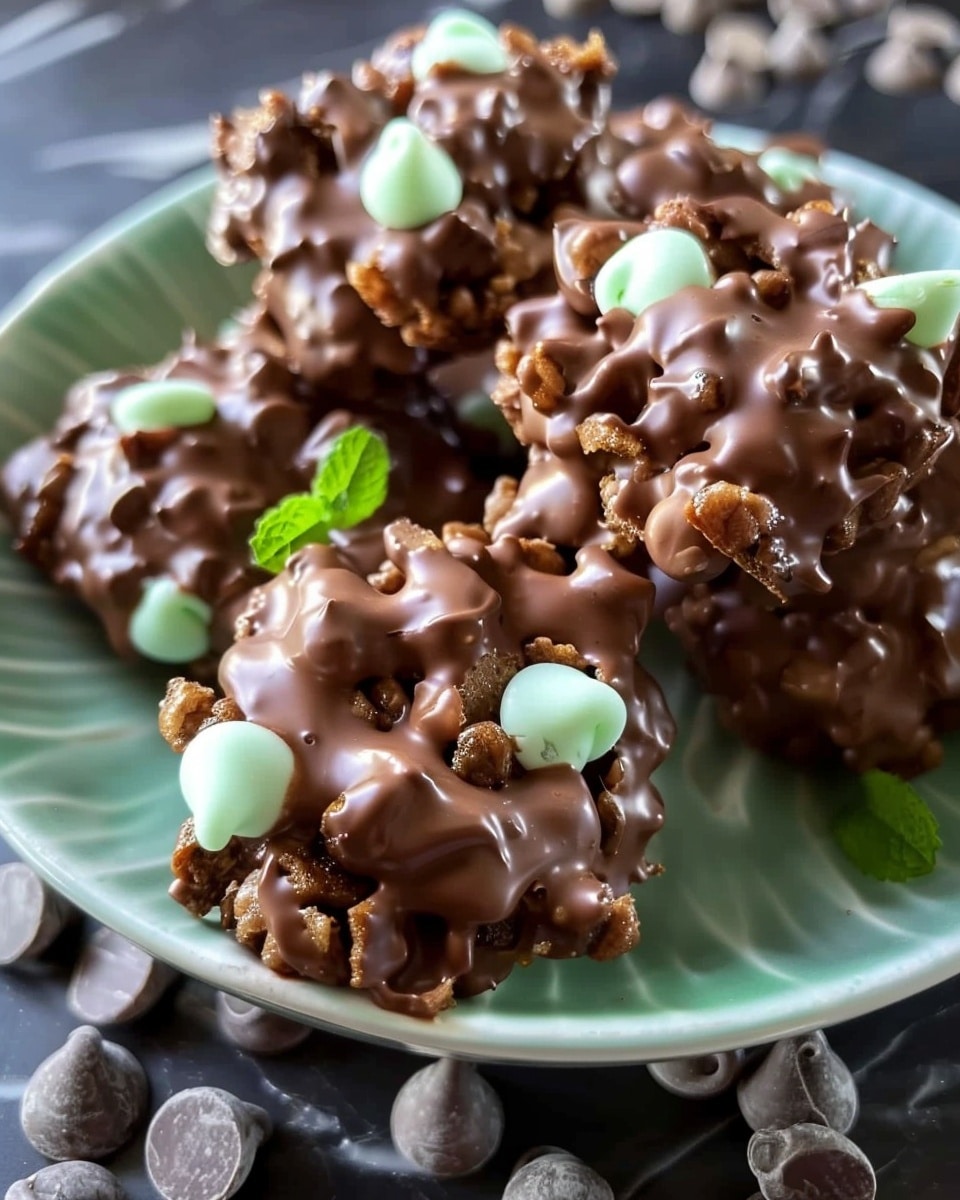 No-Bake Mint Chocolate Chip Clusters