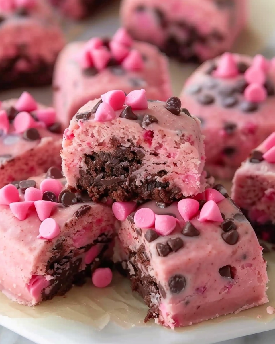 Pink Cookie Dough Brownie Bites