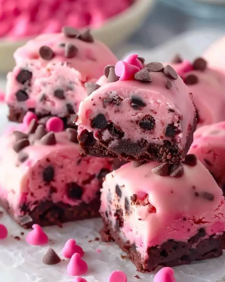 Pink Cookie Dough Brownie Bites