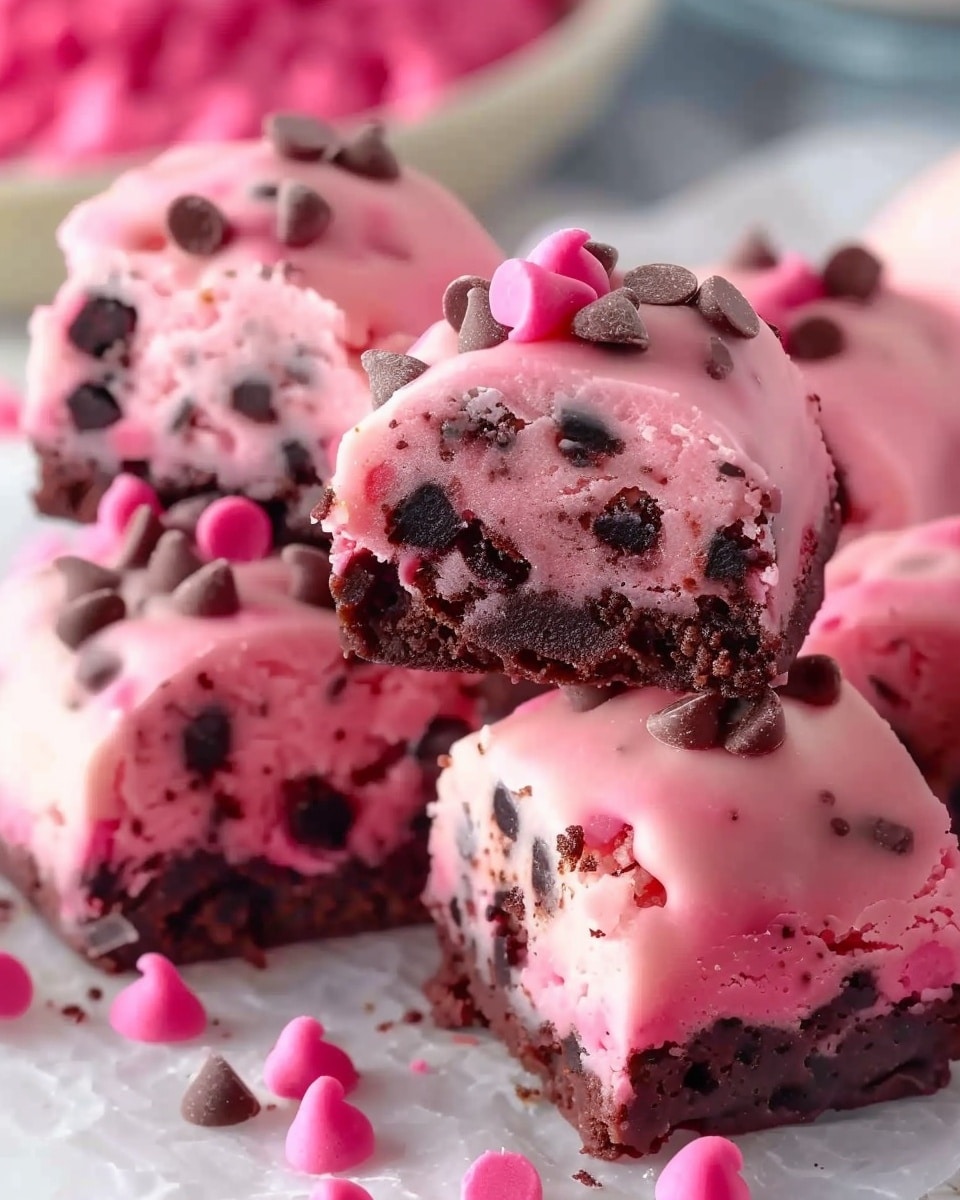 Pink Cookie Dough Brownie Bites