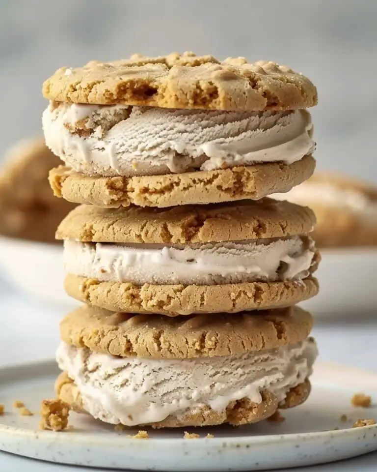 Peanut Butter Cookie Ice Cream Sandwiches