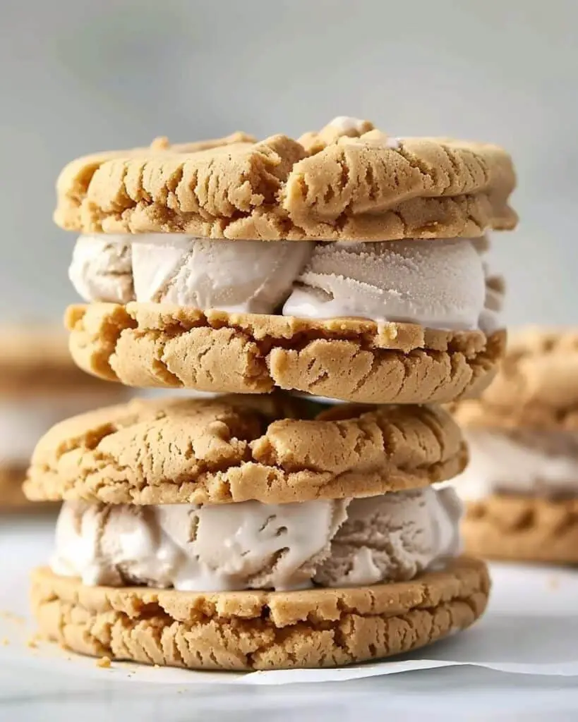 Peanut Butter Cookie Ice Cream Sandwiches