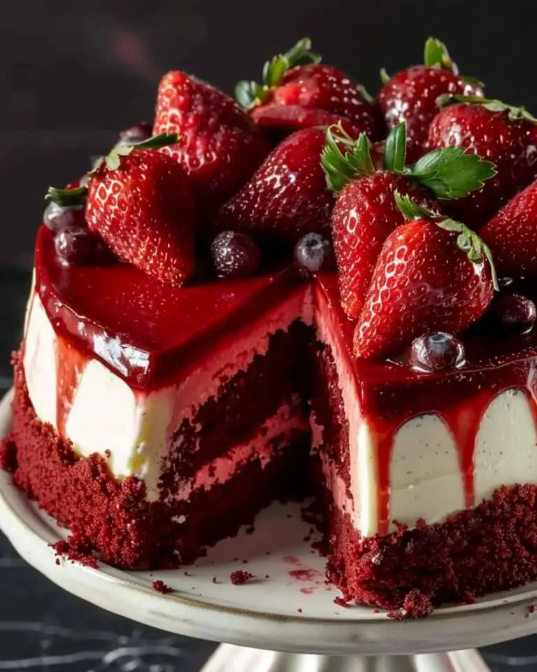 Red Velvet Strawberry Cheesecake