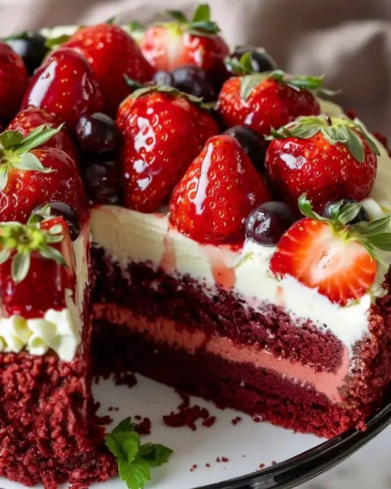 Red Velvet Strawberry Cheesecake