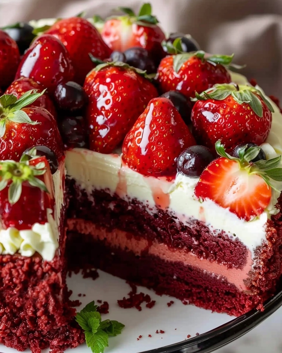 Red Velvet Strawberry Cheesecake