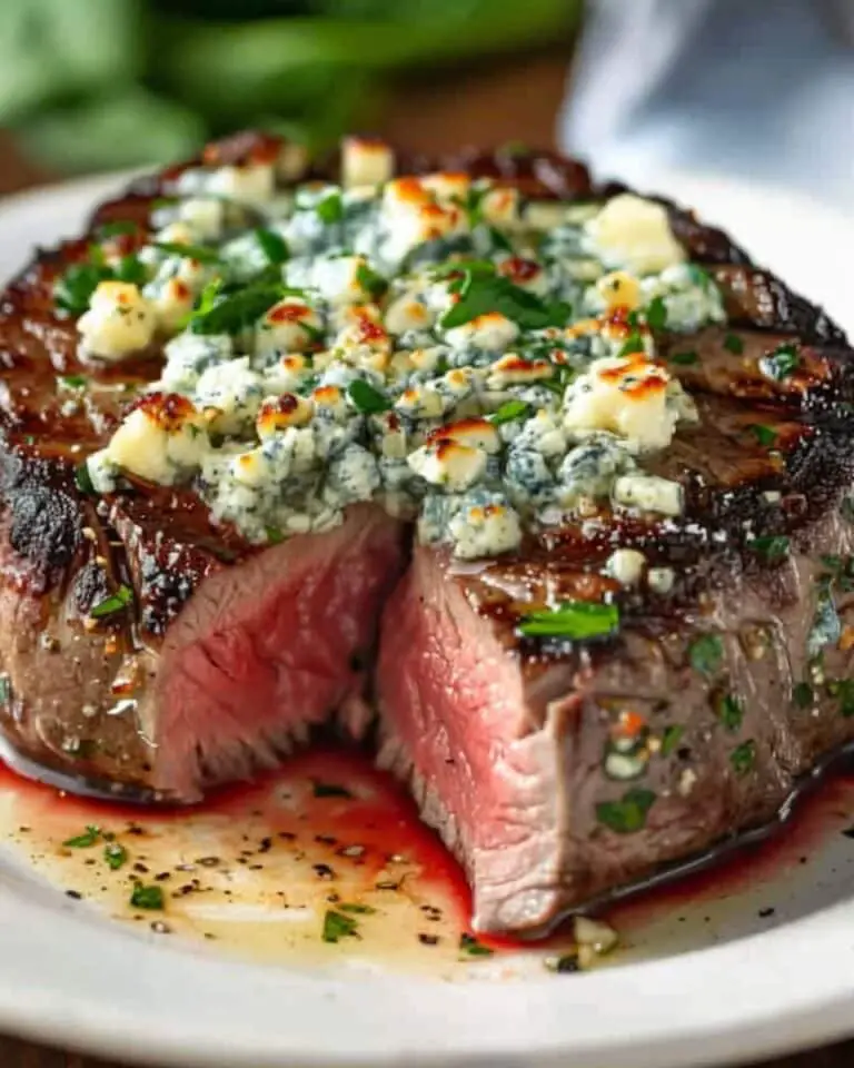 Ruth’s Chris–Style Creamy Blue Cheese Crusted Filet
