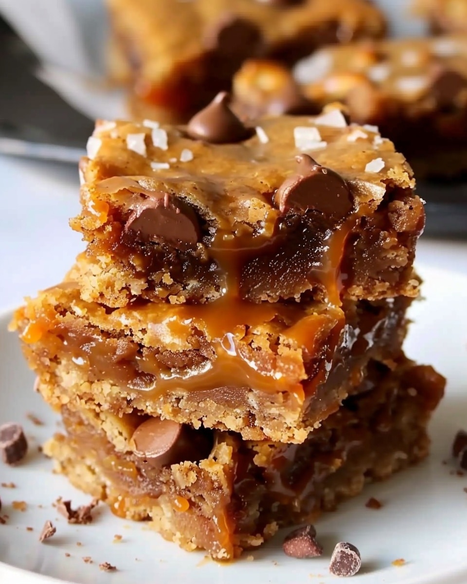 Salted Caramel Pretzel Blondies