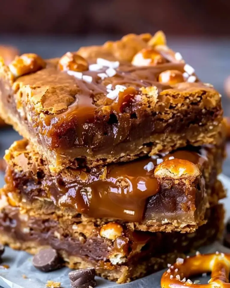 Salted Caramel Pretzel Blondies