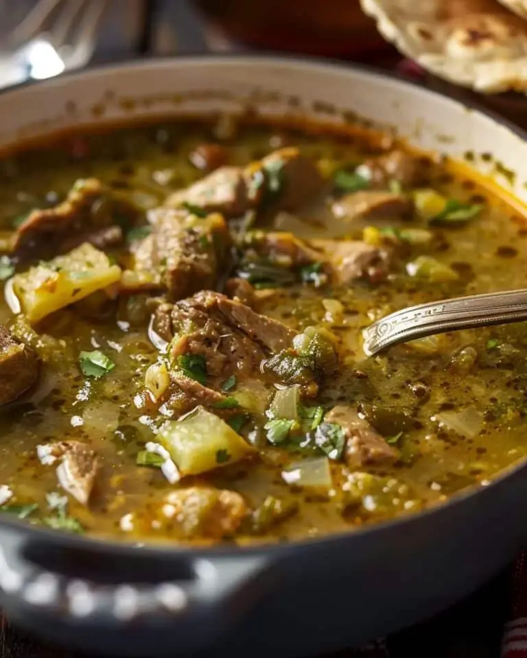 Simple Green Chile Stew With Fresh Tortilla