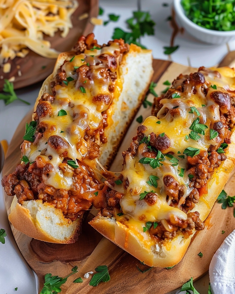 Sloppy Joe Garlic Bread